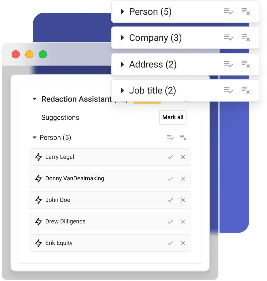 ai redaction assistant blackline information by category