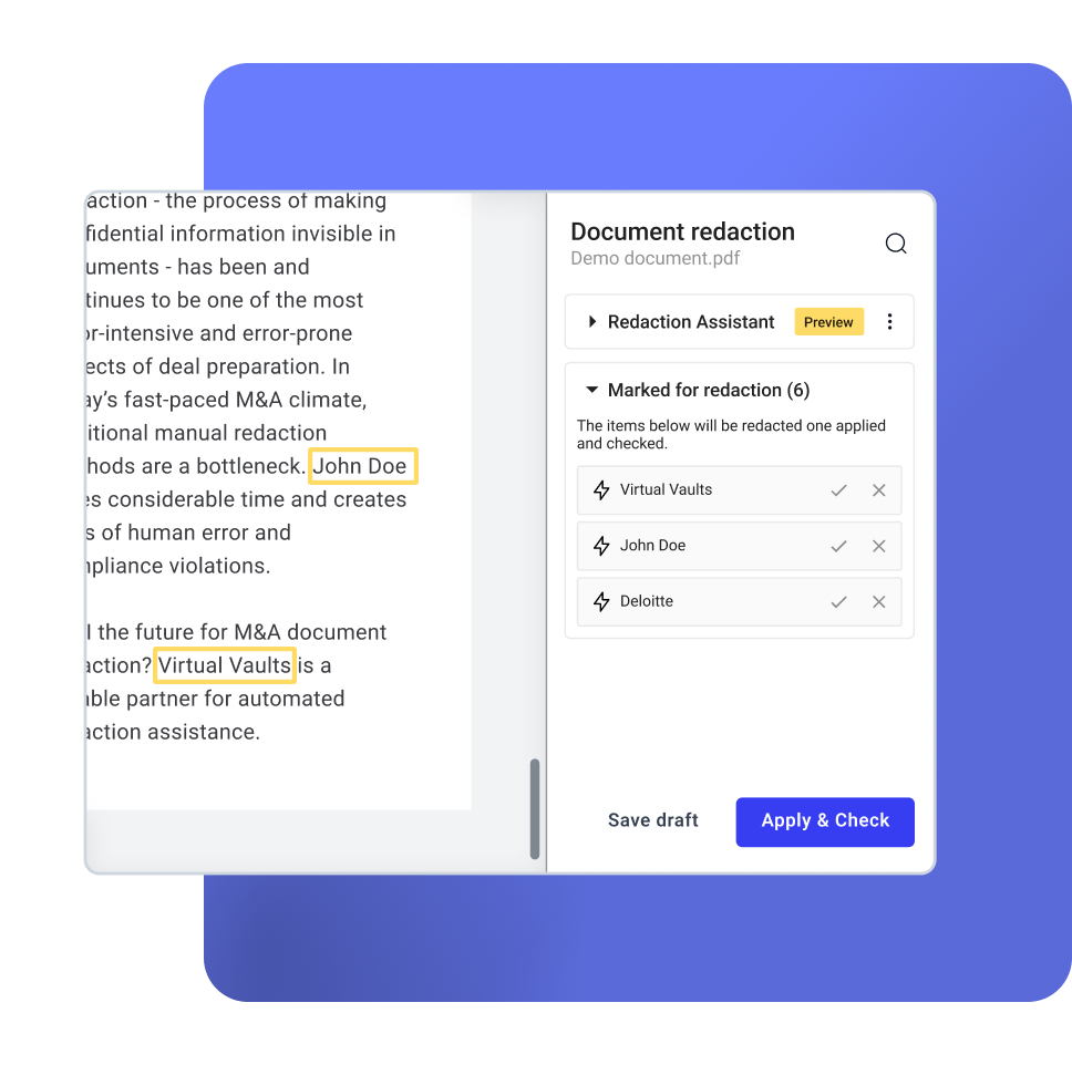 mirror your redaction process with AI redaction by Virtual Vaults
